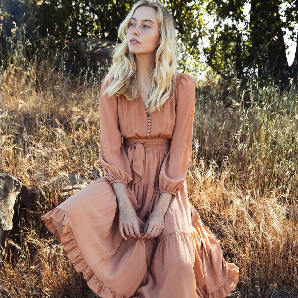 Kara Thoms - The Silky Milly Dress in Clay (Medium)